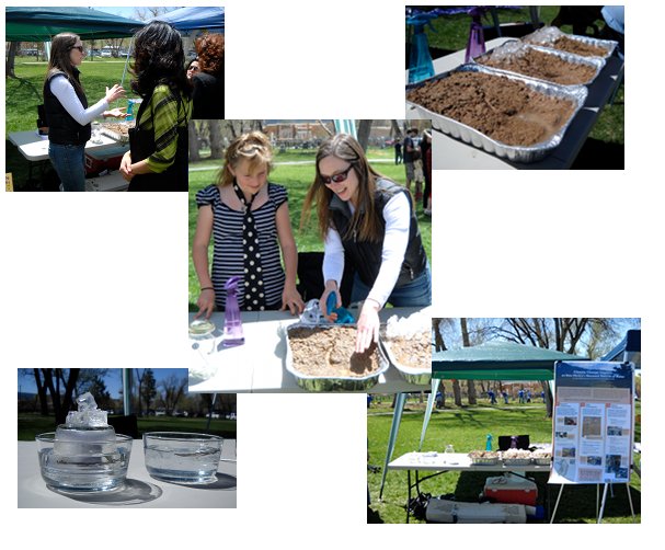 Photo Collage of Graduate Student Lauren Sherson discussing the EPSCoR program and Water resources