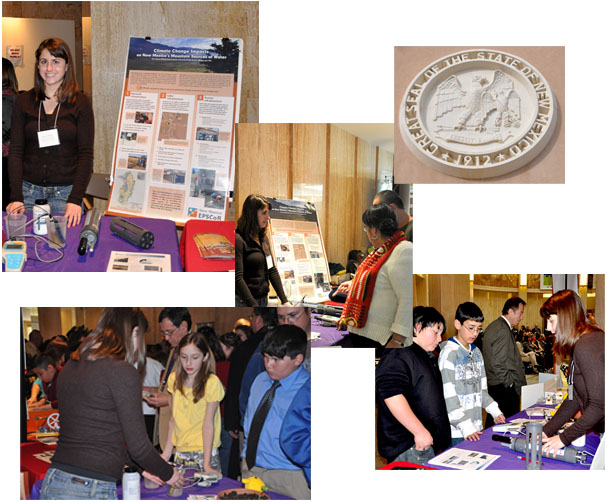 Photo Collage of Graduate Student Lauren Sherson discussing the EPSCoR program and Water resources