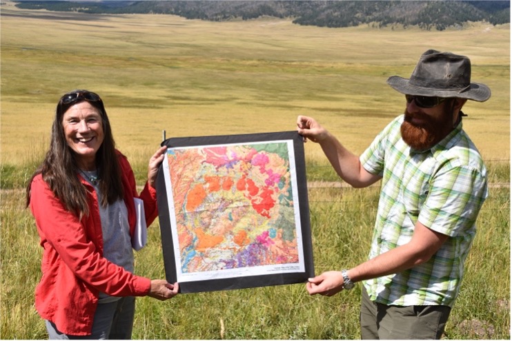 Dr. Crossey on a field trip to the Valles Caldera in 2015